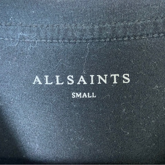 All Saints T Shirt Ramskull Logo Black Small Short Sleeve - Picture 3 of 7
